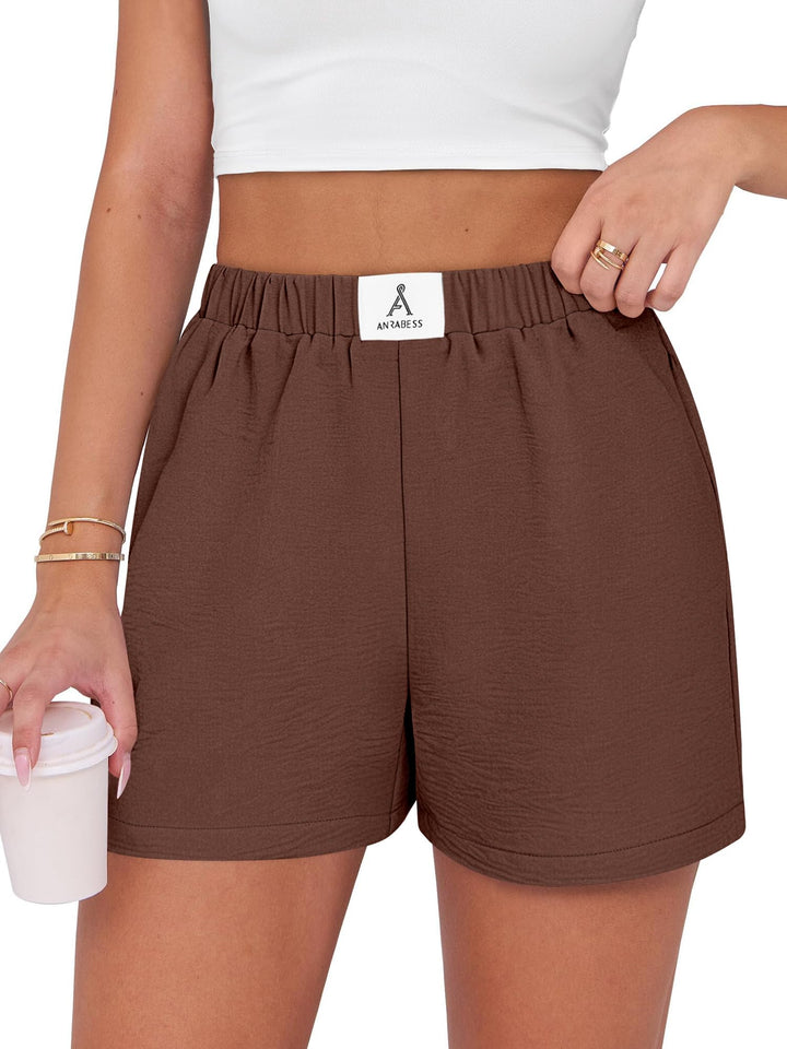 ANRABESS Women's High Waist Wide Leg Beach Shorts