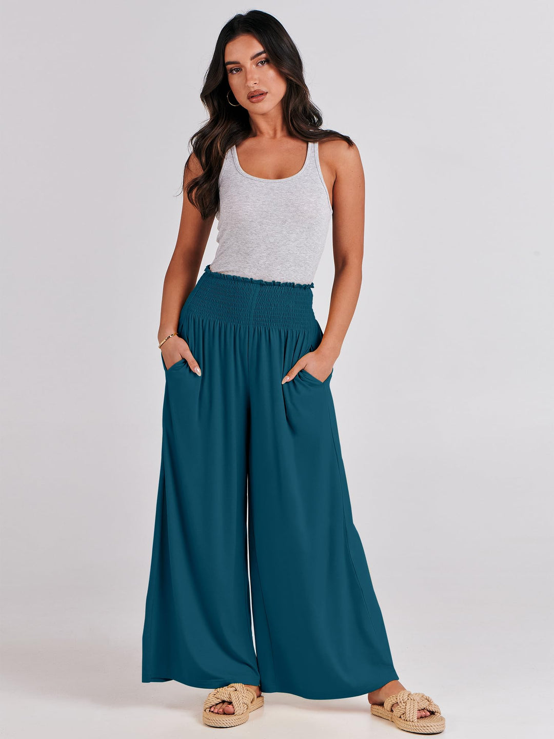 ANRABESS Women's High Waisted Wide Leg Palazzo Pants
