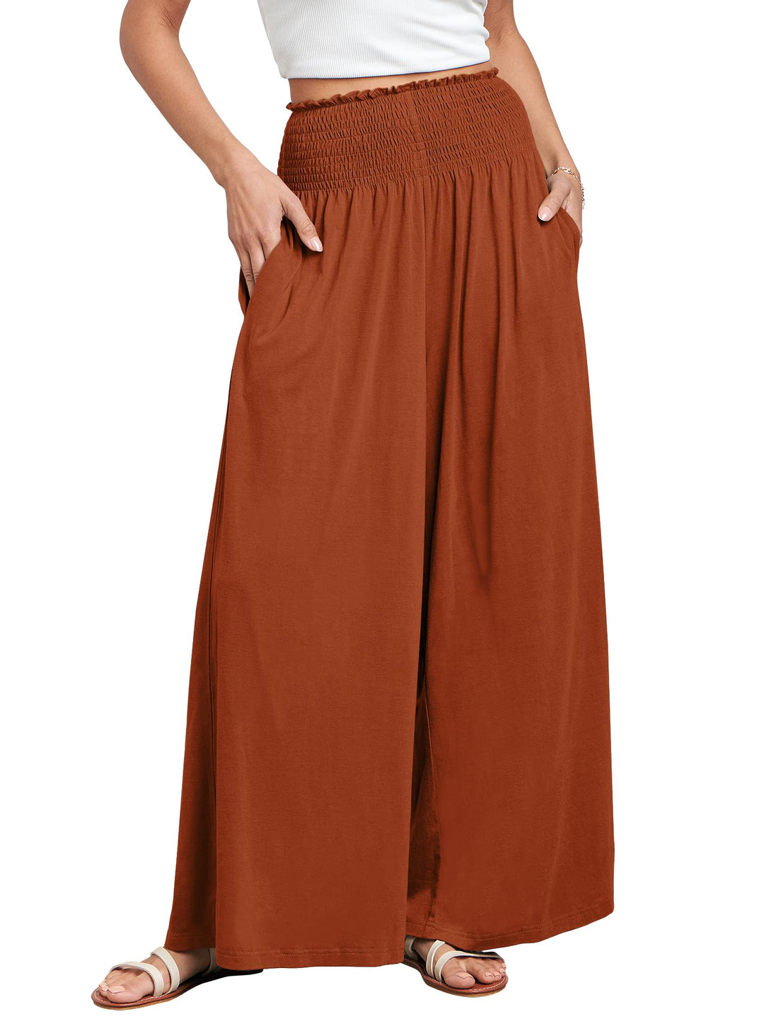 ANRABESS Women's High Waisted Wide Leg Palazzo Pants