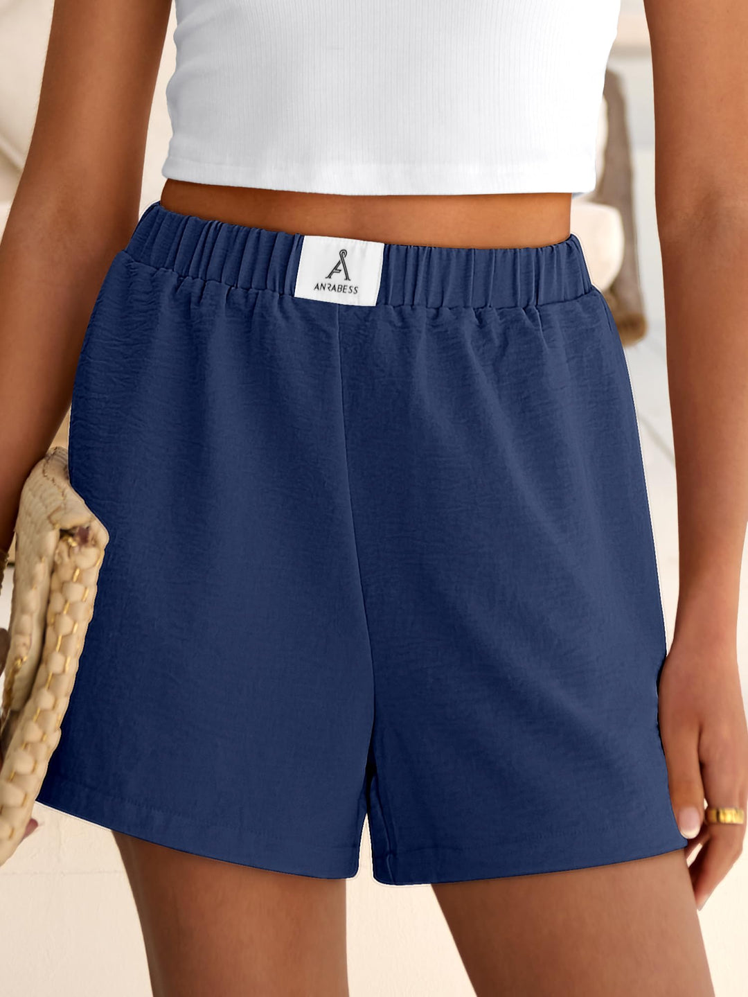 ANRABESS Women's High Waist Wide Leg Beach Shorts