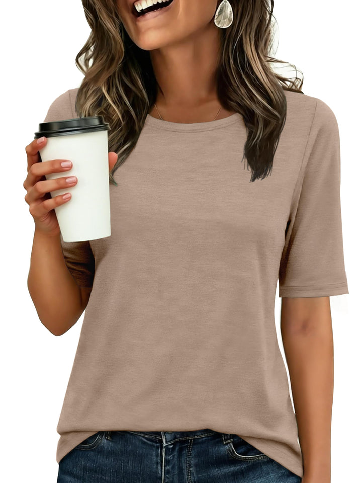 ANRABESS Women's Crewneck Short Sleeve Tee
