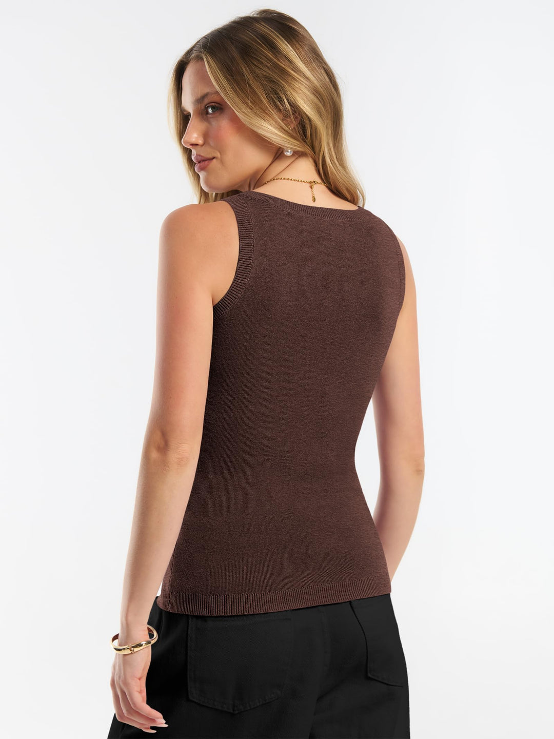 ANRABESS Women's Wool Blend Sleeveless Tank Top