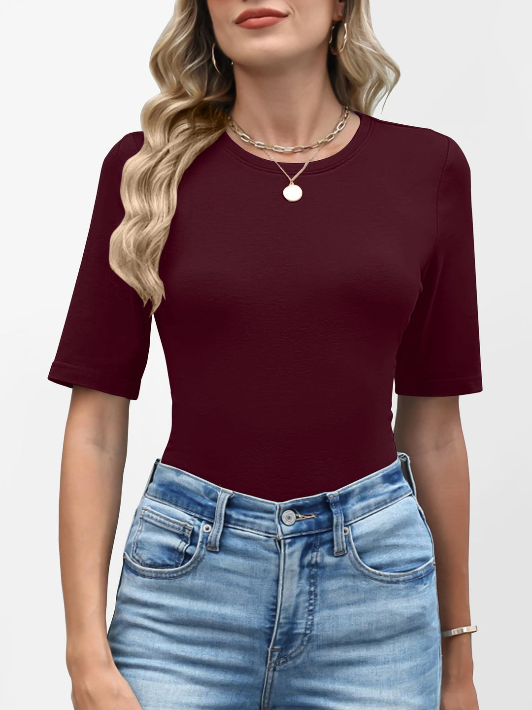 ANRABESS Women's Crewneck Short Sleeve Tee