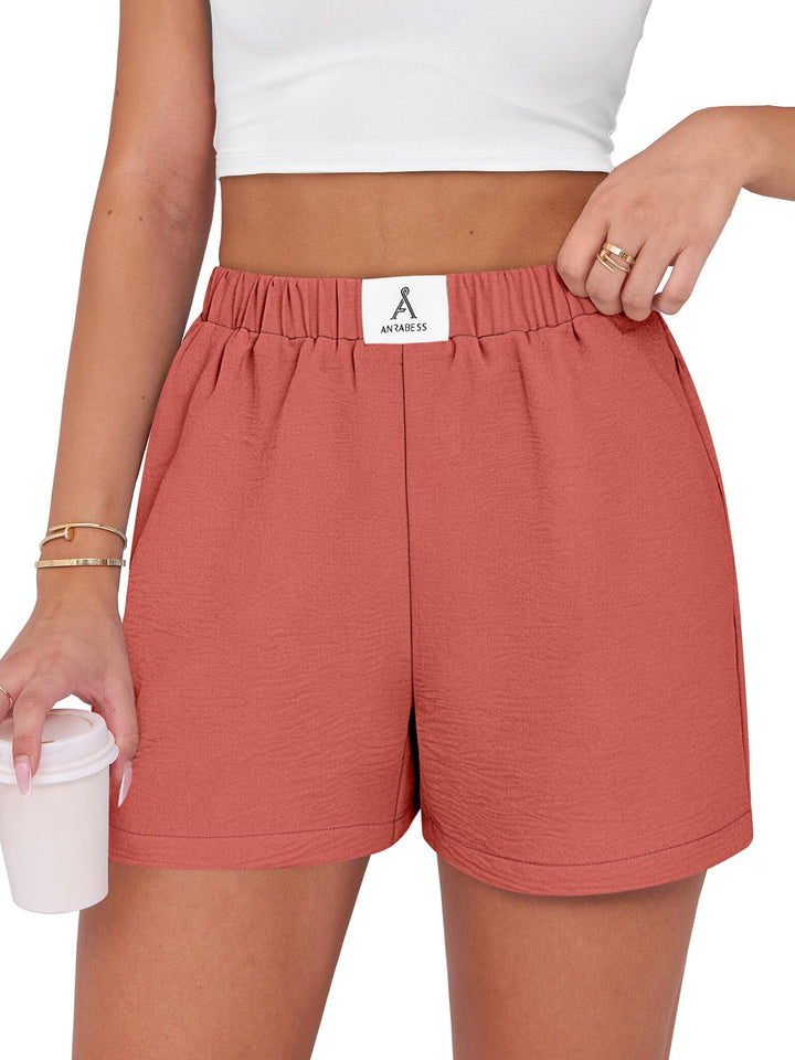 ANRABESS Women's High Waist Wide Leg Beach Shorts