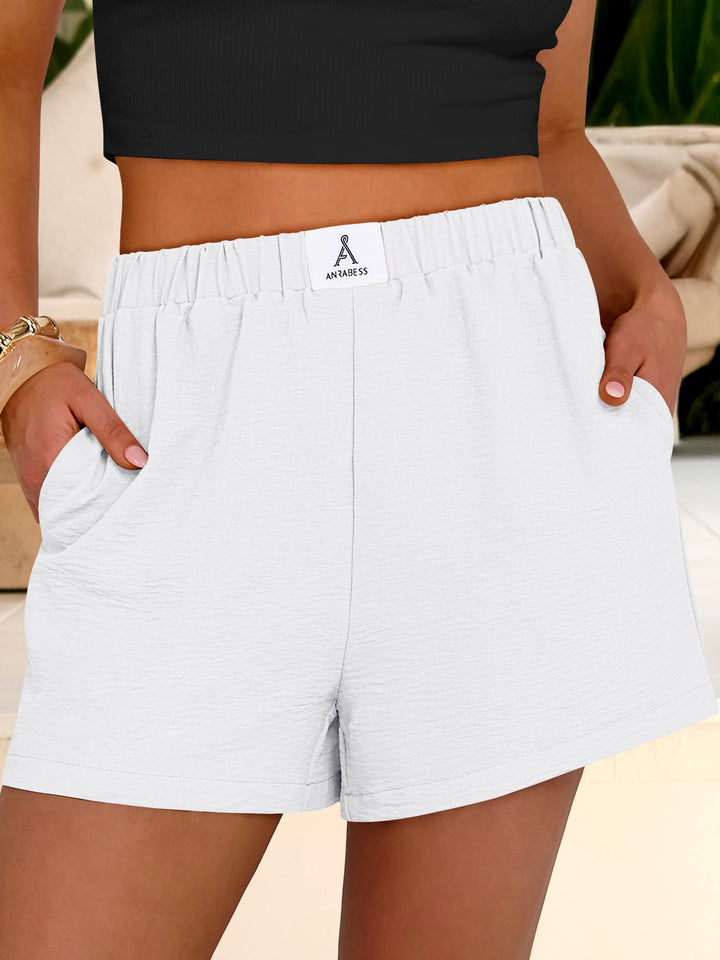 ANRABESS Women's High Waist Wide Leg Beach Shorts