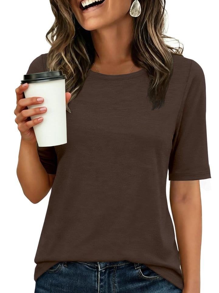 ANRABESS Women's Crewneck Short Sleeve Tee