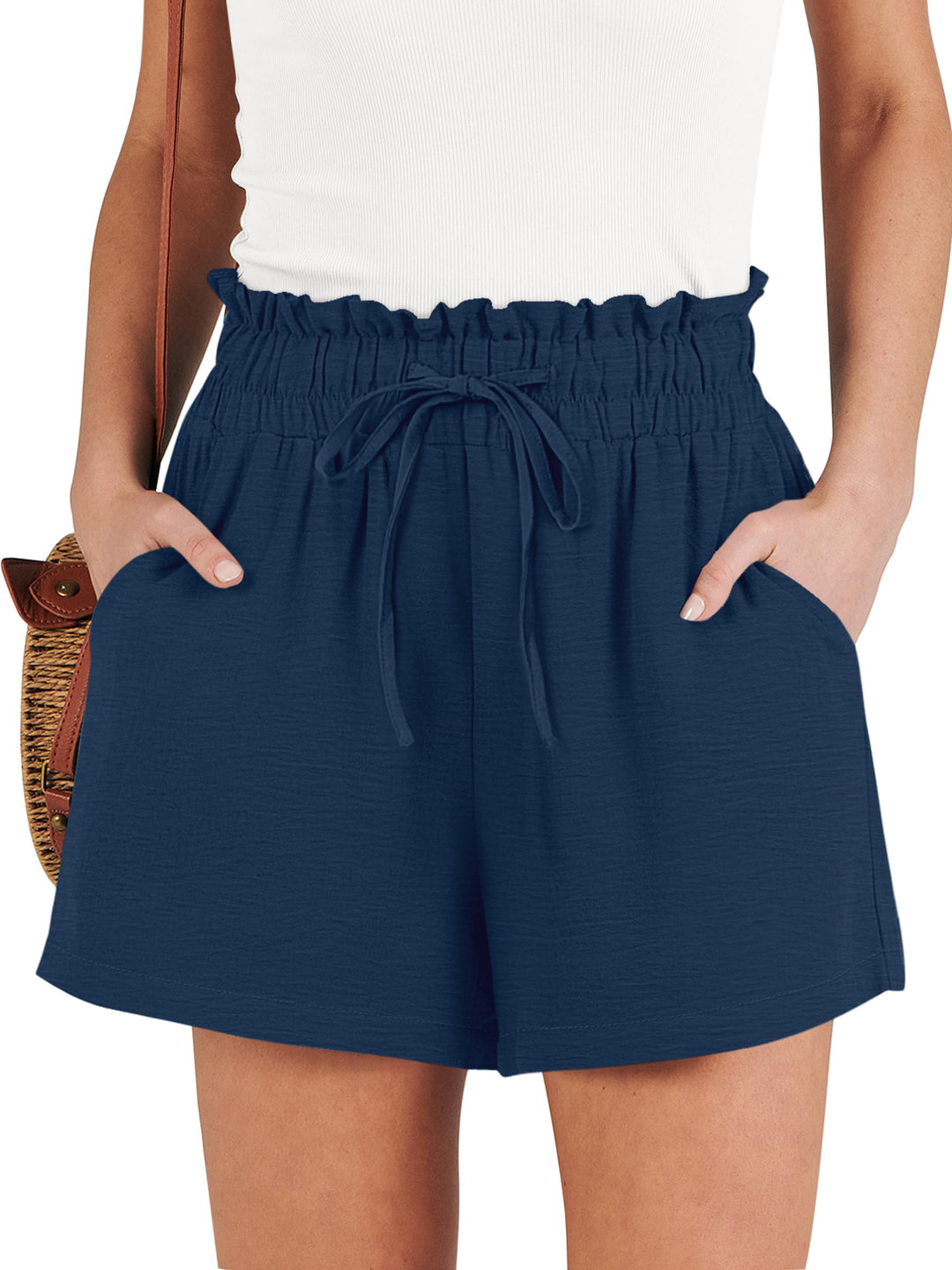ANRABESS Women's High Waisted Drawstring Lounge Shorts