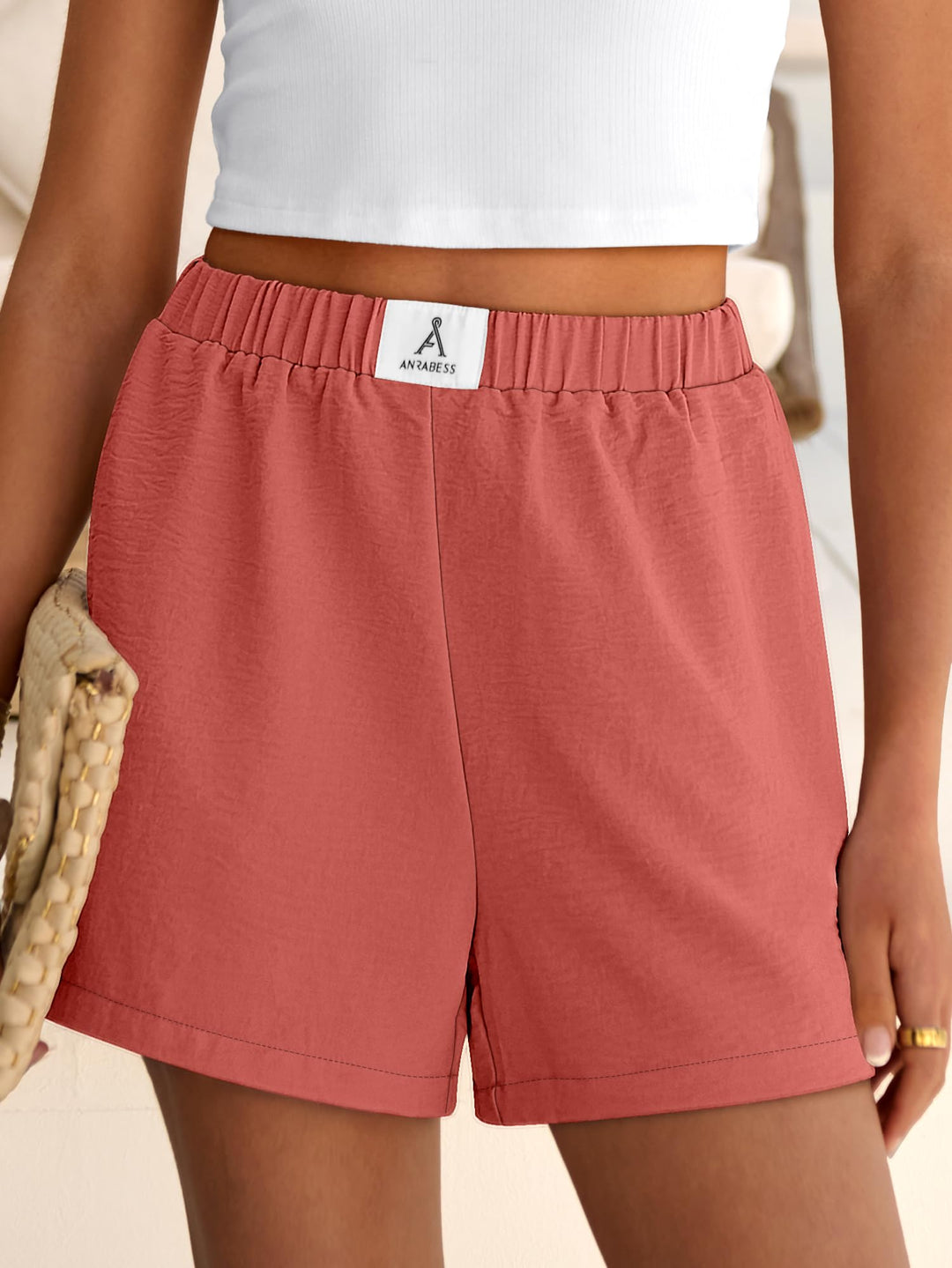 ANRABESS Women's High Waist Wide Leg Beach Shorts