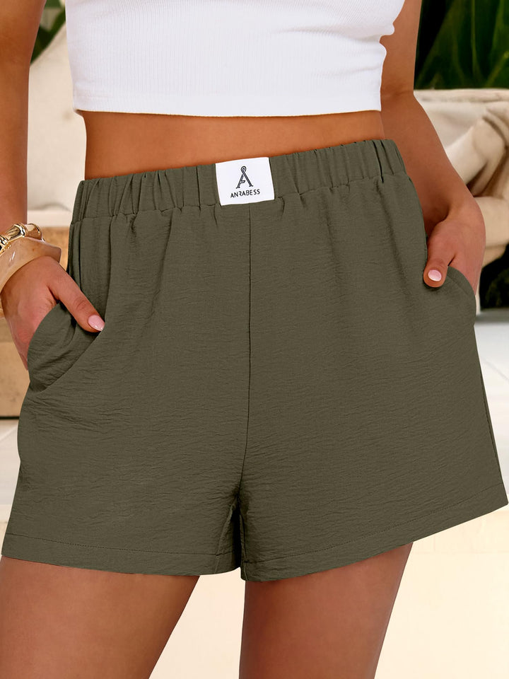ANRABESS Women's High Waist Wide Leg Beach Shorts
