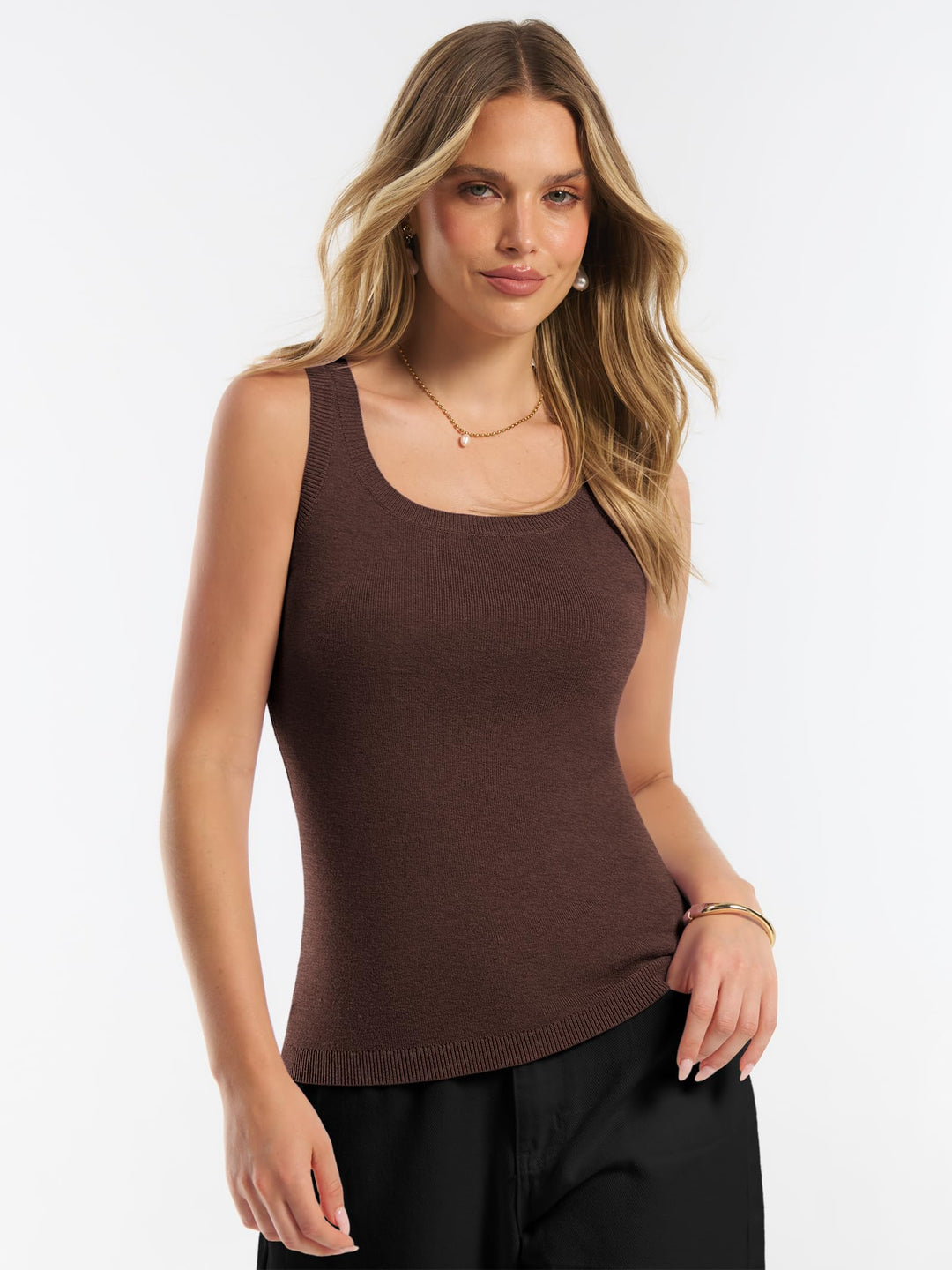 ANRABESS Women's Wool Blend Sleeveless Tank Top