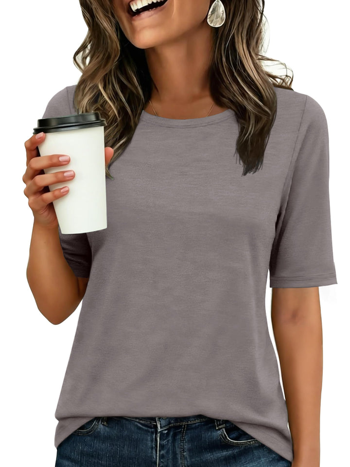 ANRABESS Women's Crewneck Short Sleeve Tee
