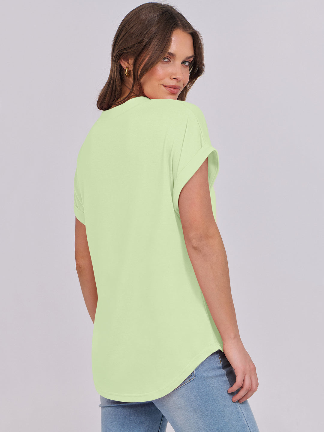 ANRABESS Womens Short Sleeve Henley Tops V Neck Dressy Casual Blouses Summer Trendy Tee Shirts 2026 Vacation Fashion Clothes