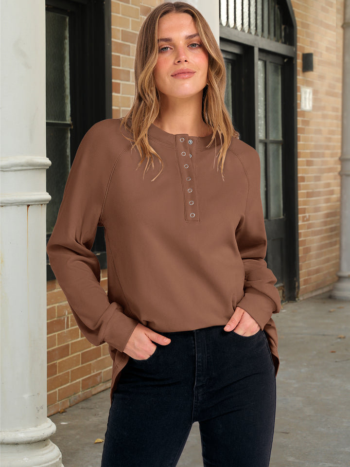 ANRABESS Cozy Henley Tunic for Fall & Winter