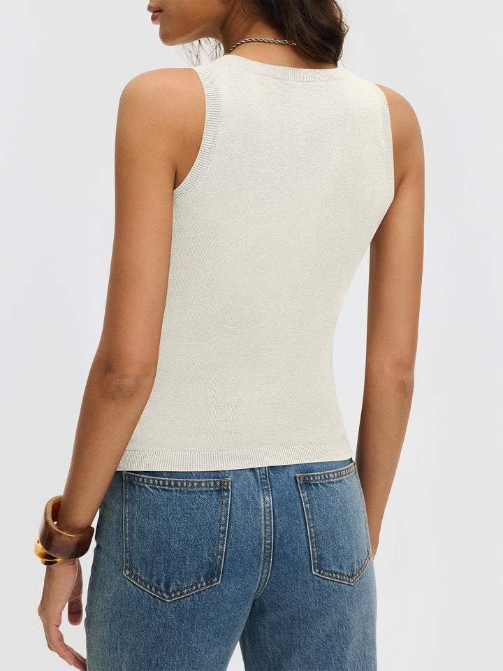 ANRABESS Women's V-Neck Wool Blend Tank Top