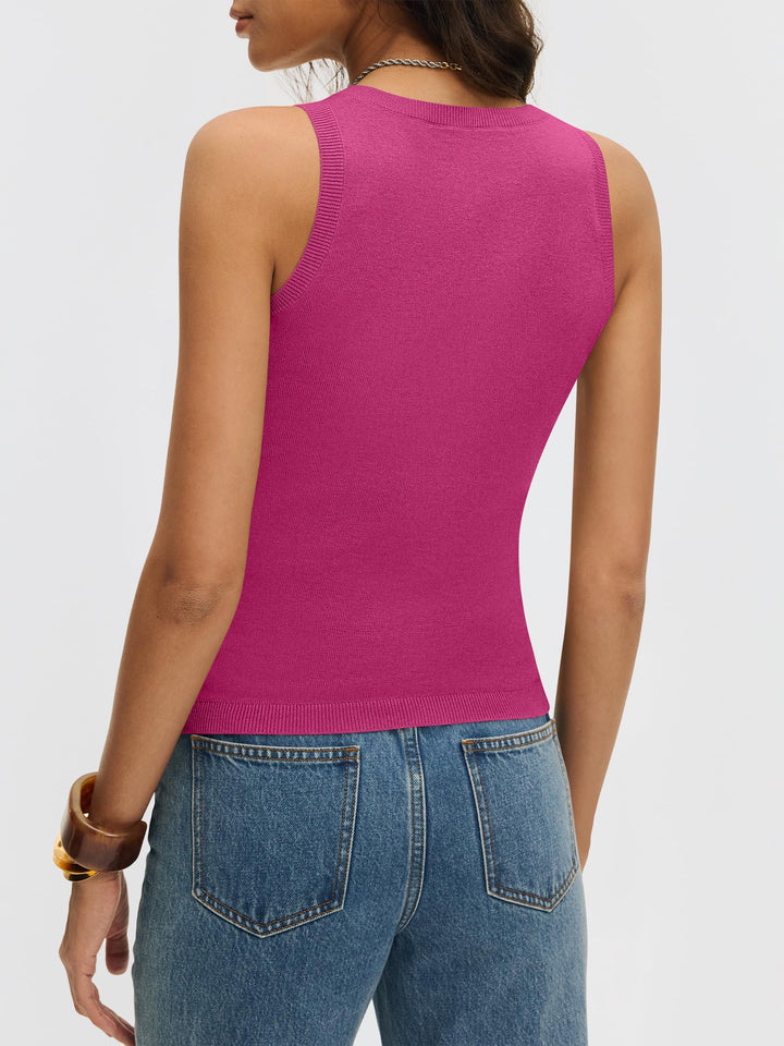 ANRABESS Women's V-Neck Wool Blend Tank Top