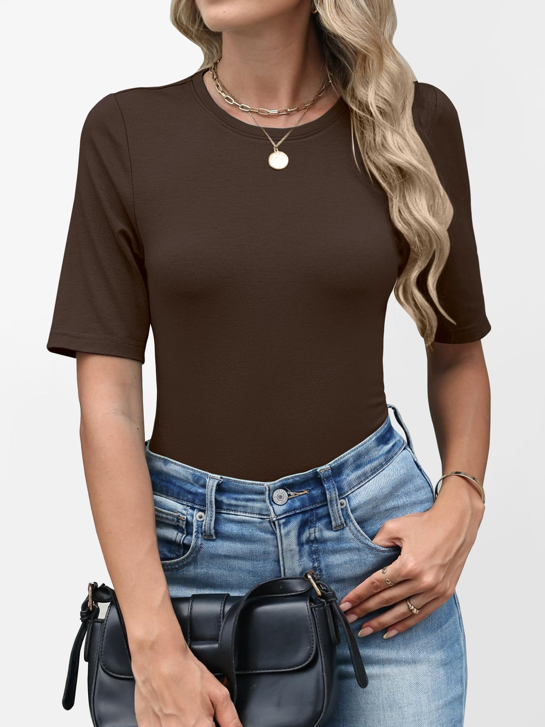 ANRABESS Women's Crewneck Short Sleeve Tee