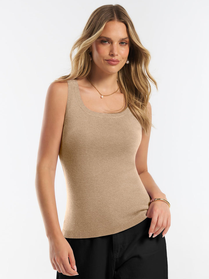 ANRABESS Women's Wool Blend Sleeveless Tank Top