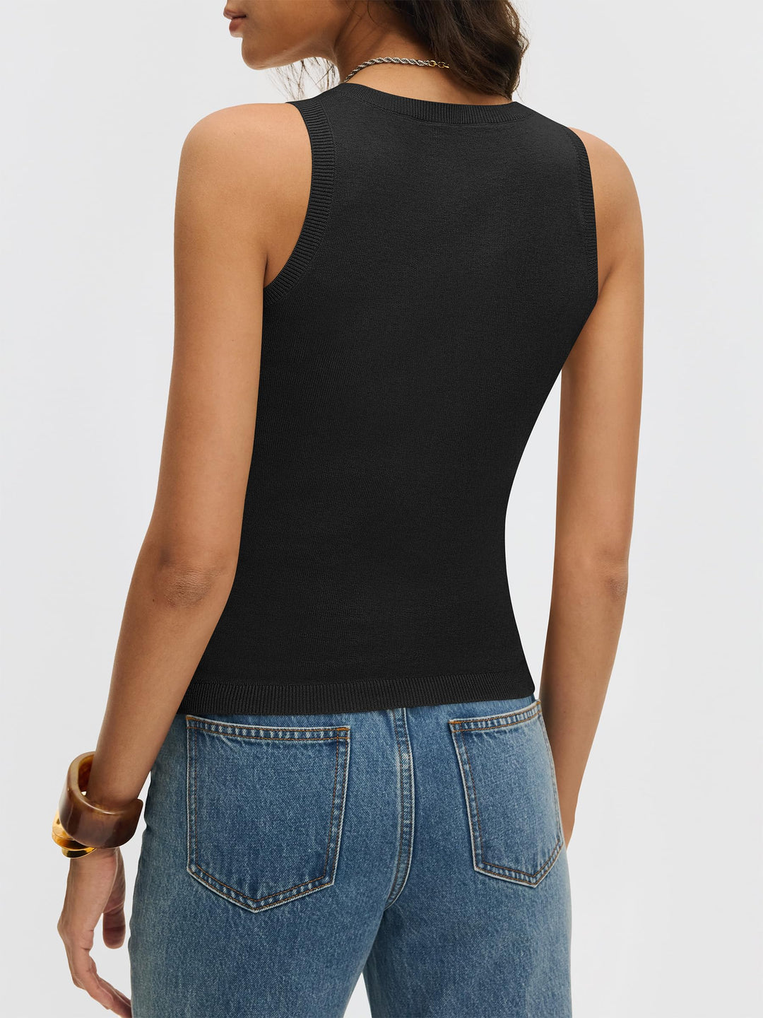 ANRABESS Women's V-Neck Wool Blend Tank Top