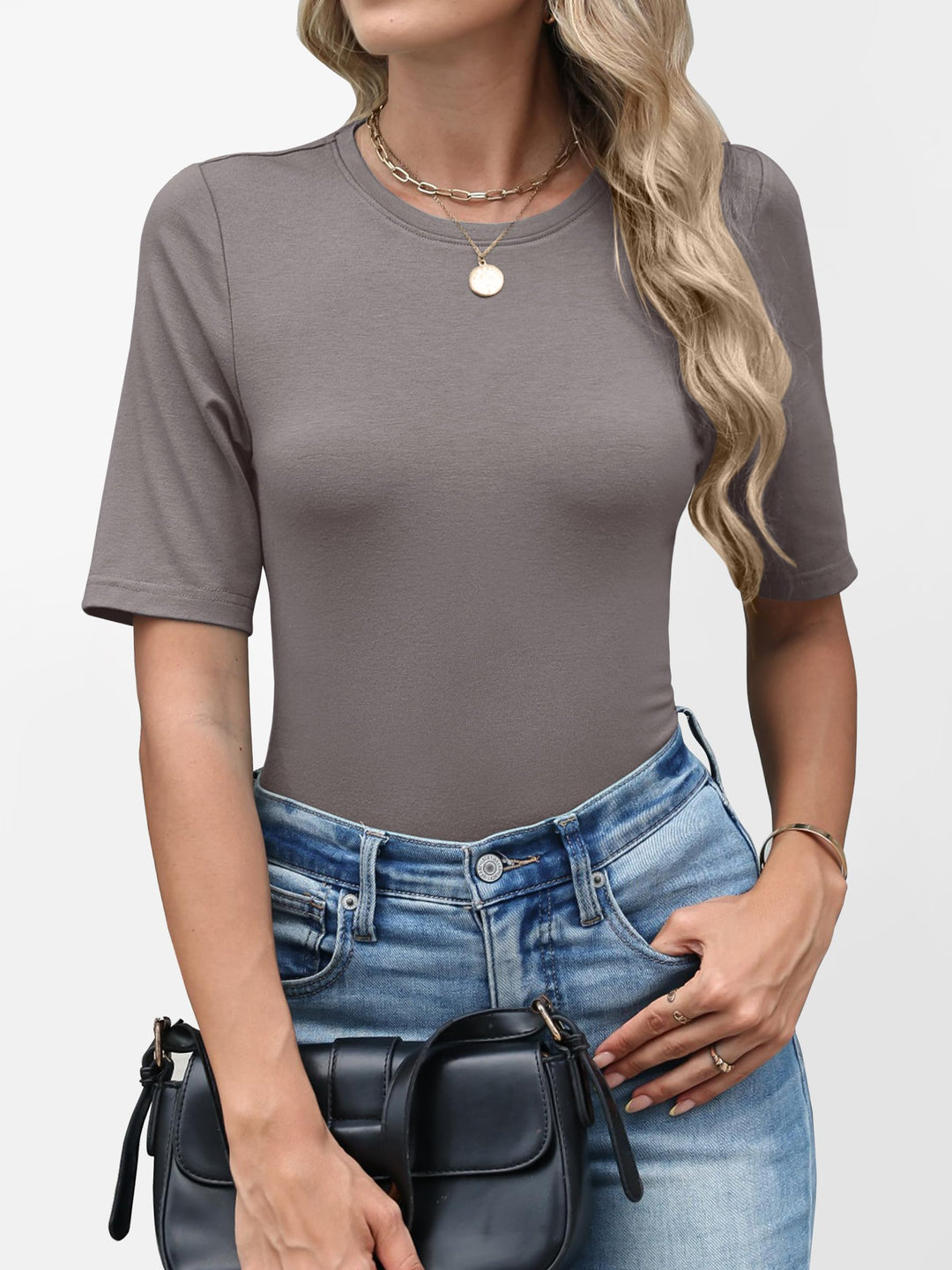 ANRABESS Women's Crewneck Short Sleeve Tee