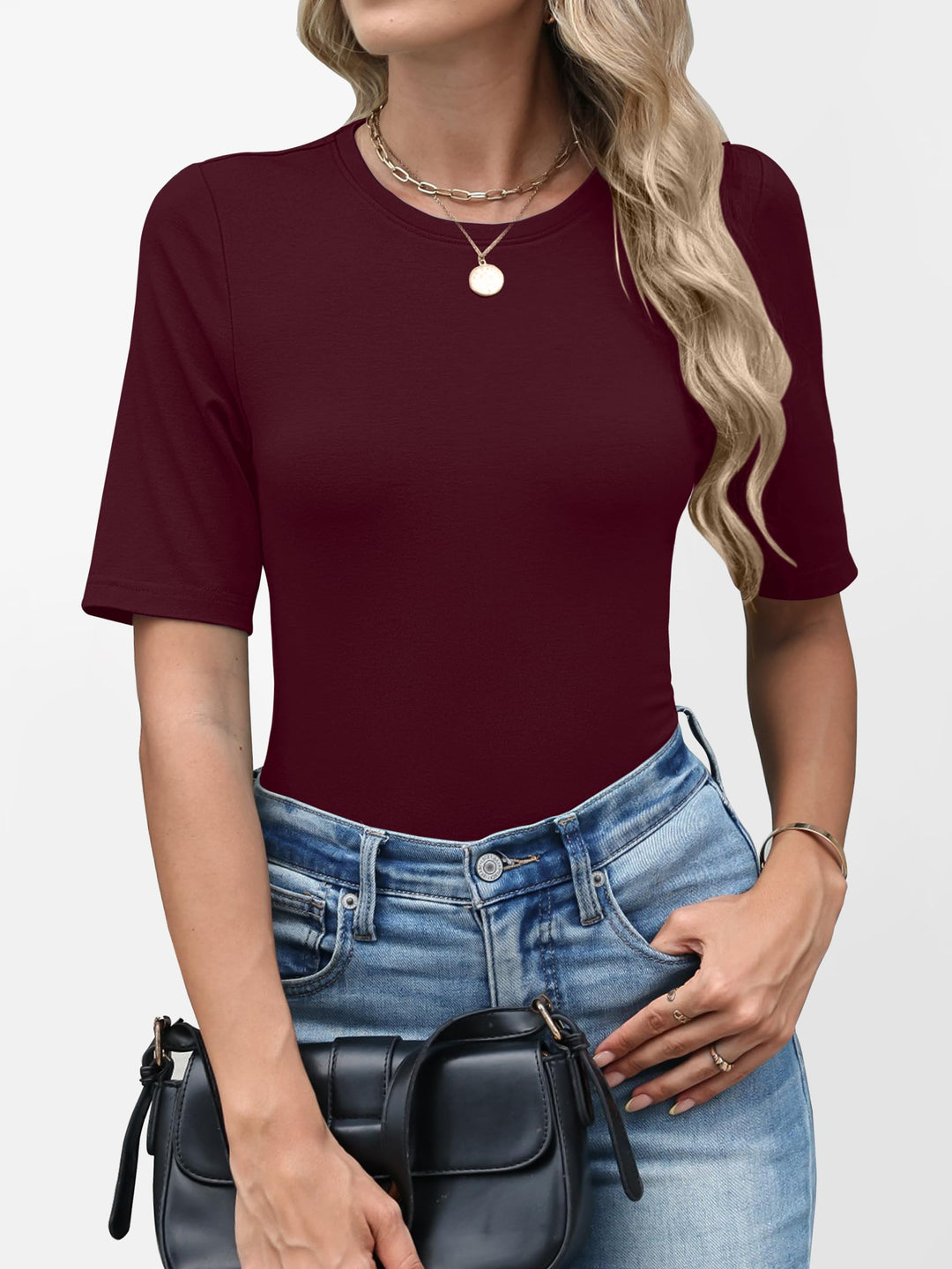 ANRABESS Women's Crewneck Short Sleeve Tee