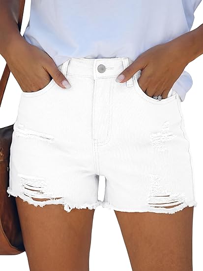 ANRABESS Denim Shorts for Women High Waisted Ripped Rolled Stretchy Jeans Shorts Casual Distressed 2026 Summer Clothes