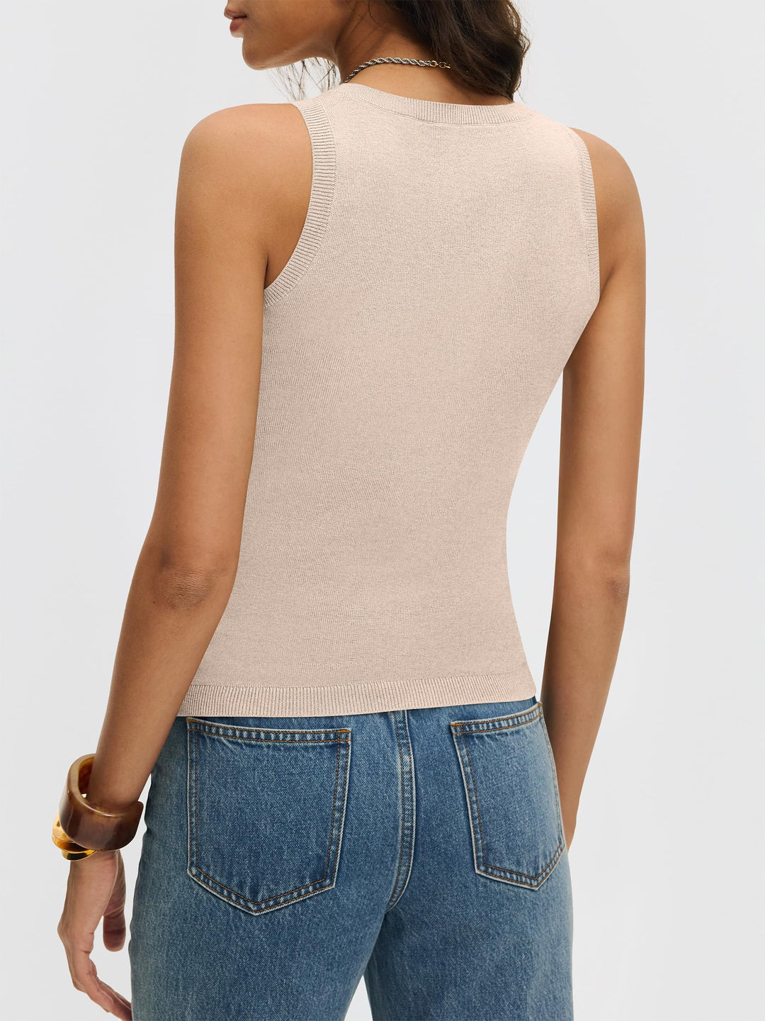 ANRABESS Women's V-Neck Wool Blend Tank Top