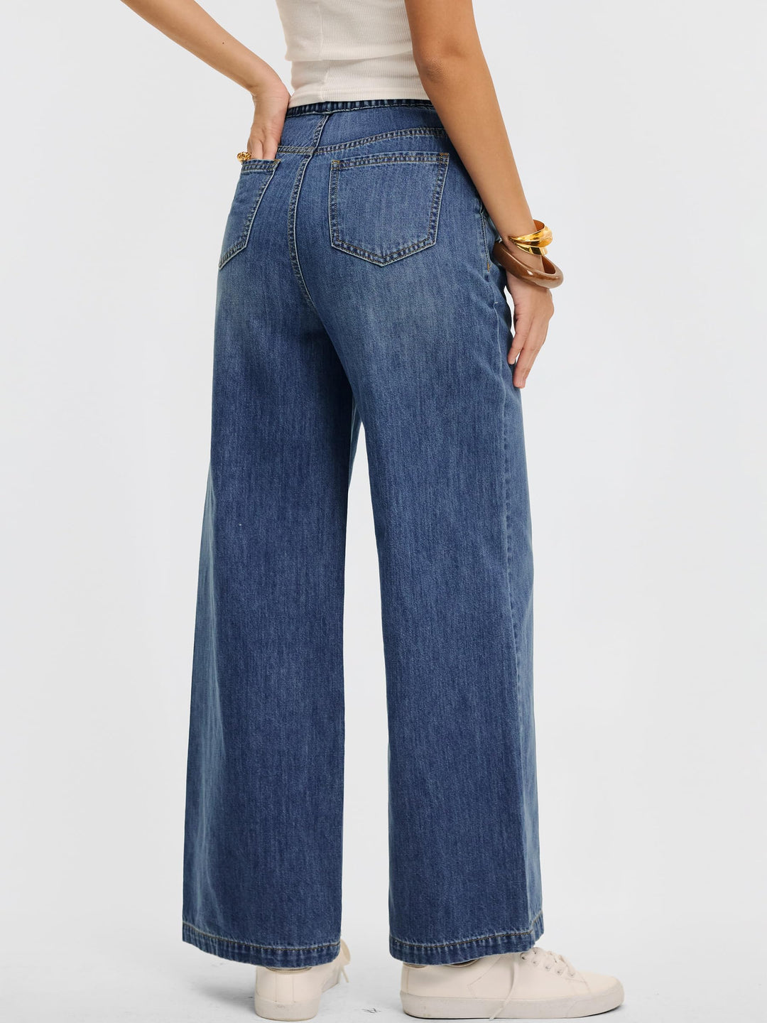 ANRABESS Womens Wide Leg Jeans High Waisted Trendy Drawstring Denim Pants Casual Relaxed Fit Trouser with Pockets