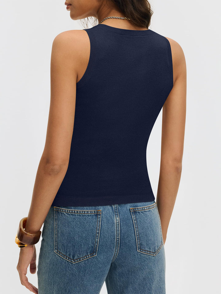 ANRABESS Women's V-Neck Wool Blend Tank Top