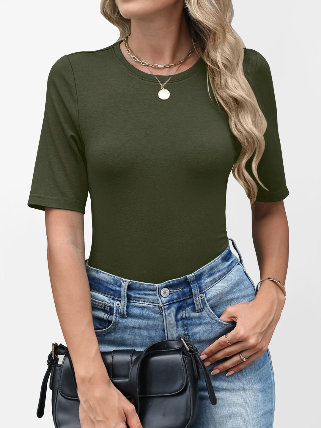 ANRABESS Women's Crewneck Short Sleeve Tee