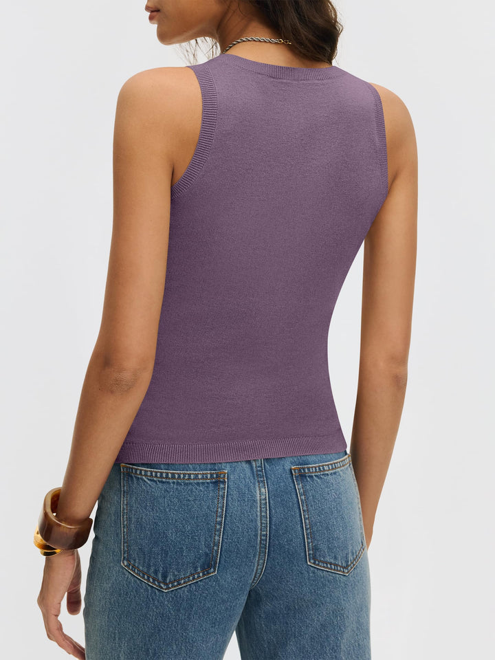 ANRABESS Women's V-Neck Wool Blend Tank Top