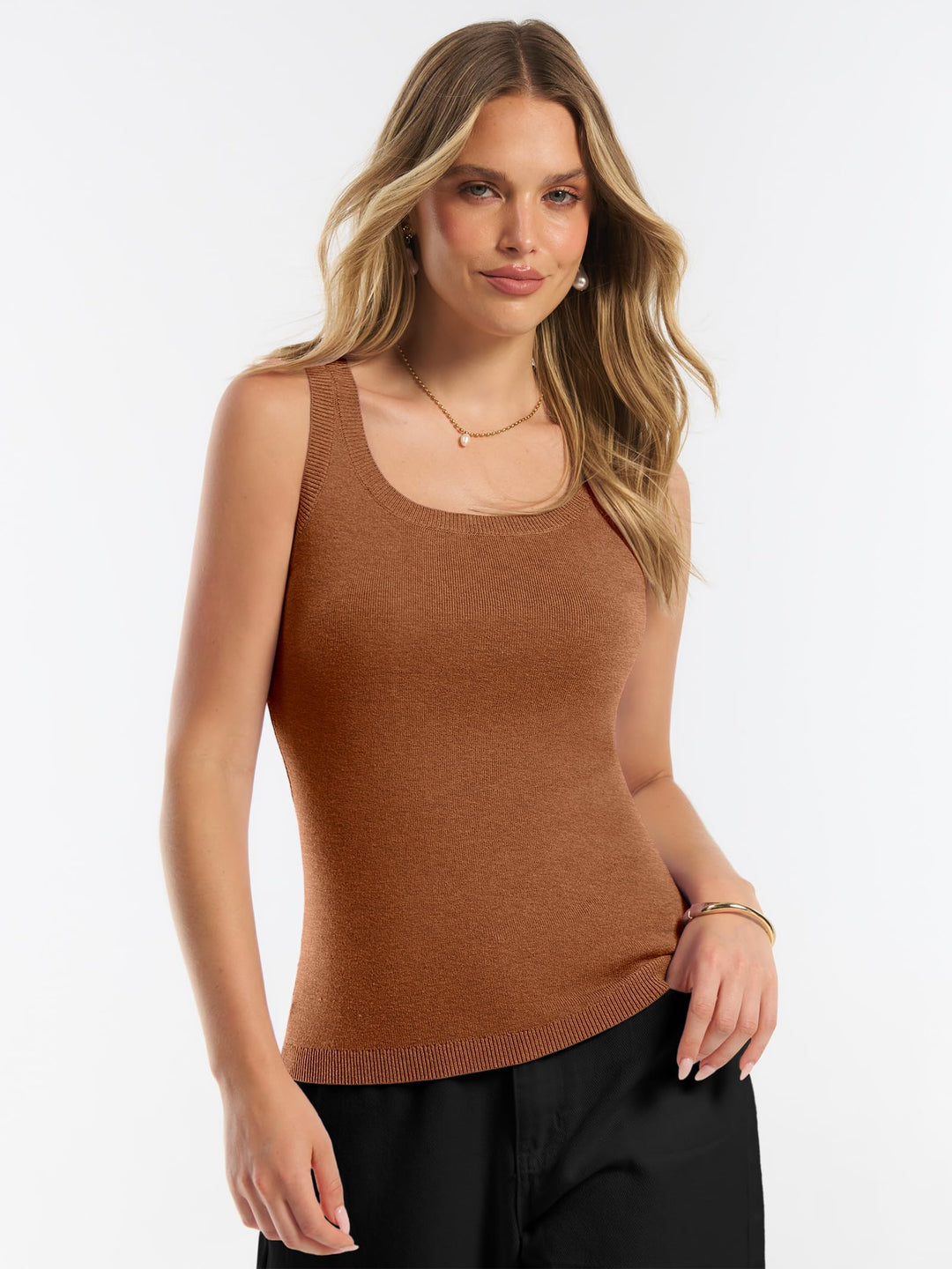 ANRABESS Women's Wool Blend Sleeveless Tank Top