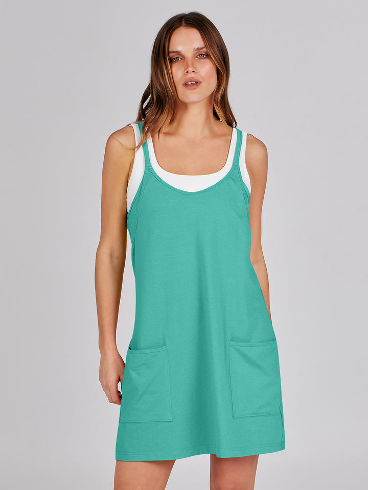 ANRABESS Women's Active Mini Dress with Built-in Shorts