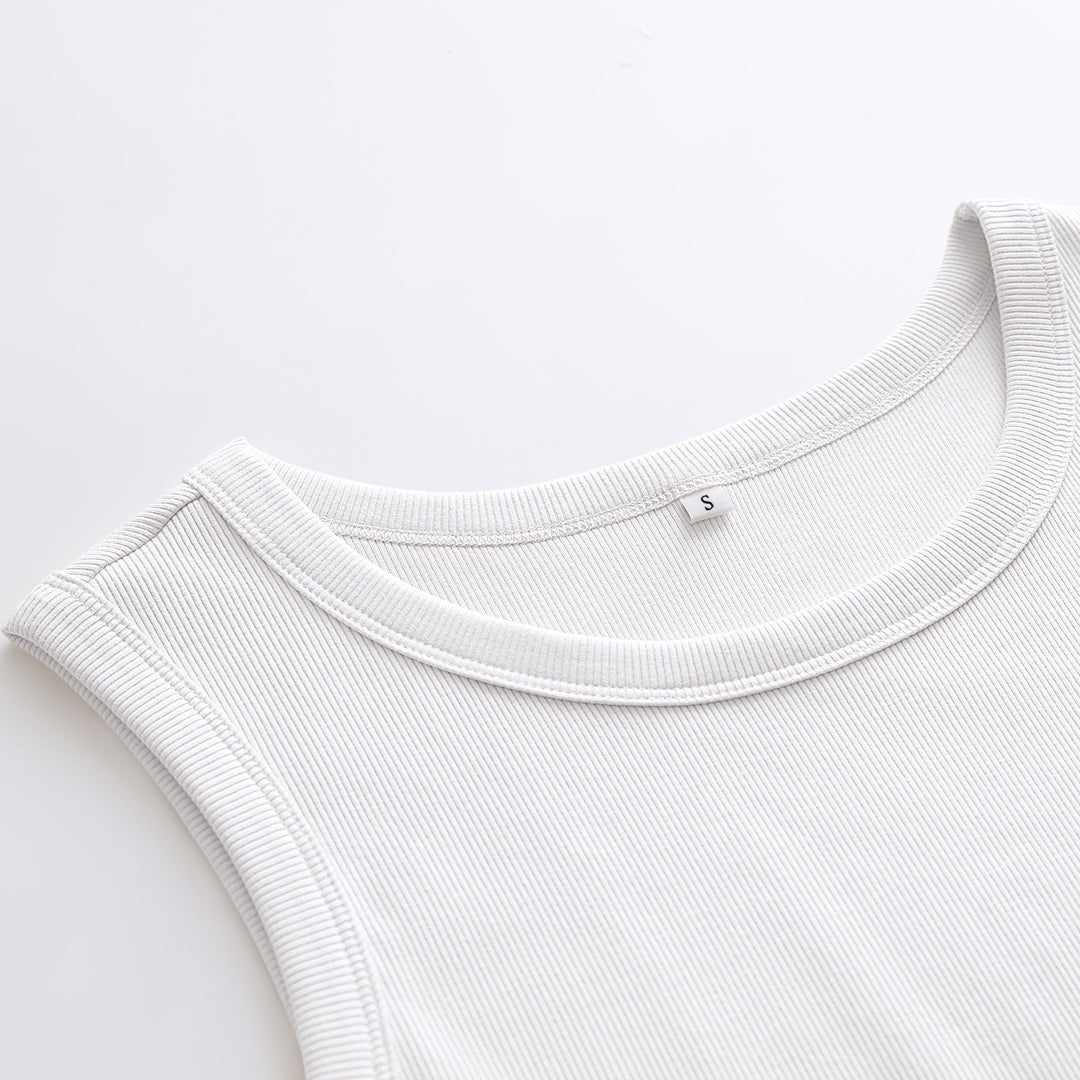 ANRABESS Womens Tank Tops High Neck Sleeveless Ribbed Racerback Top Slim Fit Basic Summer Shirt