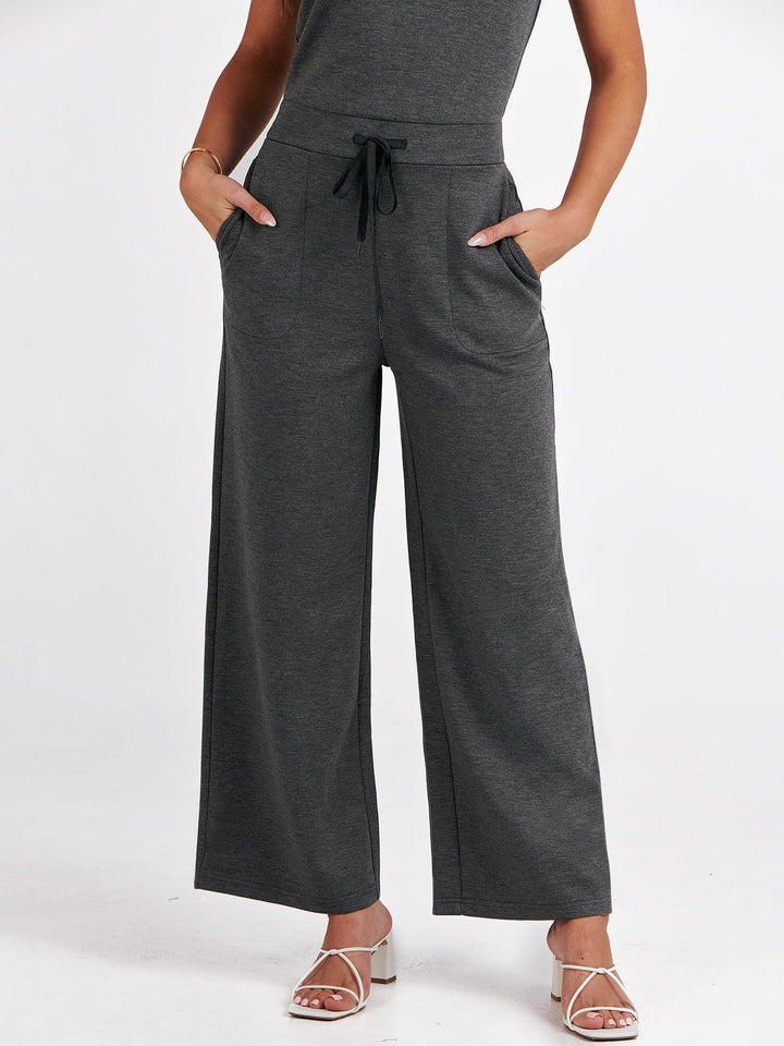 ANRABESS Women's Sleeveless Wide Leg Casual Jumpsuit