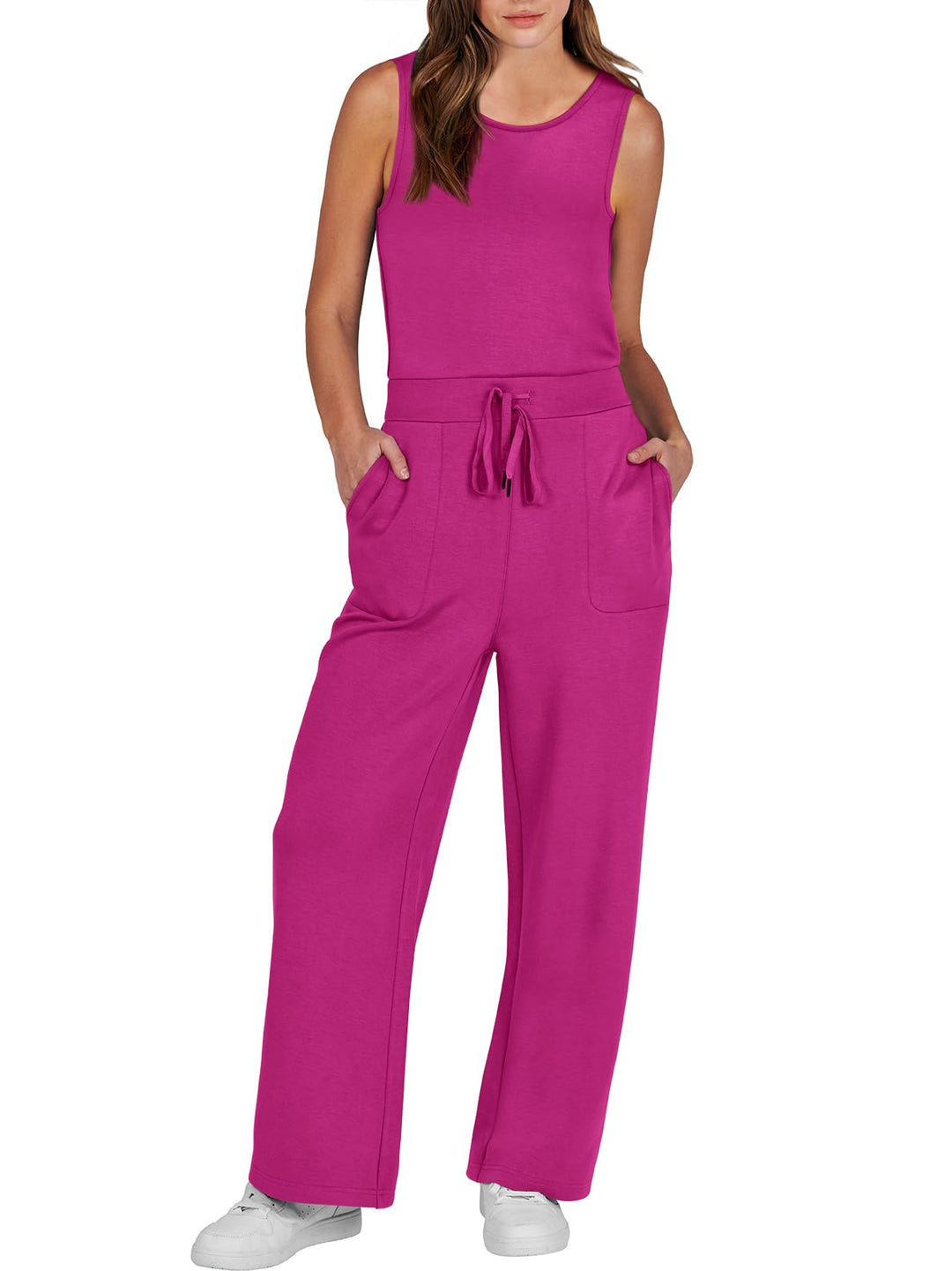 ANRABESS Women's Sleeveless Wide Leg Casual Jumpsuit