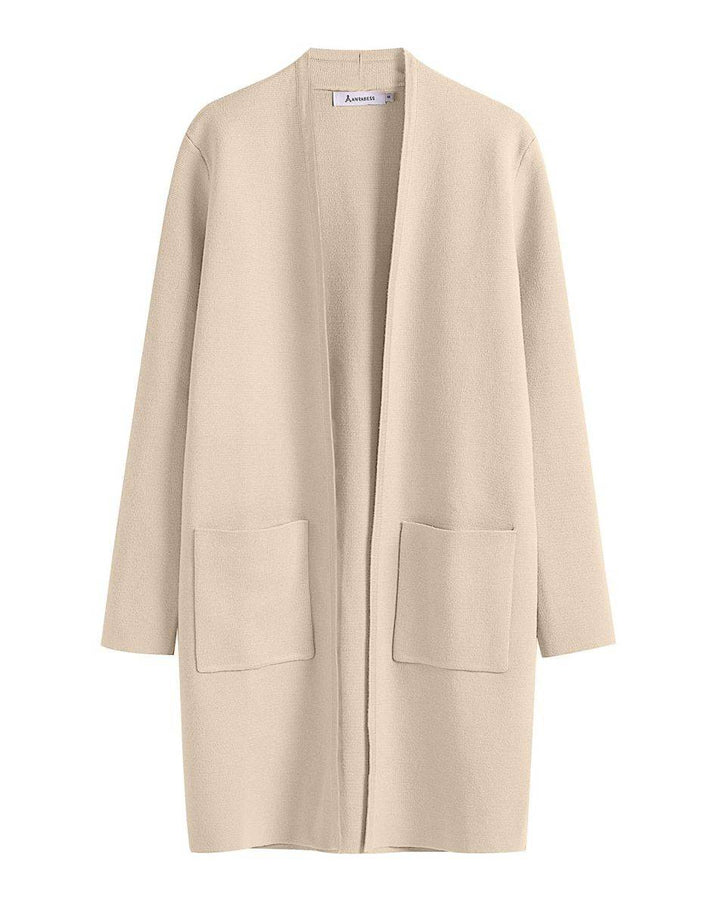 ANRABESS Women's Long Sleeve Open Front Cardigan Coat