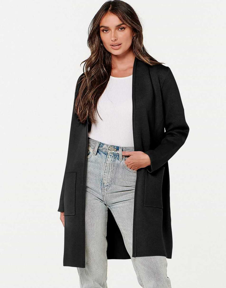 ANRABESS Women's Long Sleeve Open Front Cardigan Coat