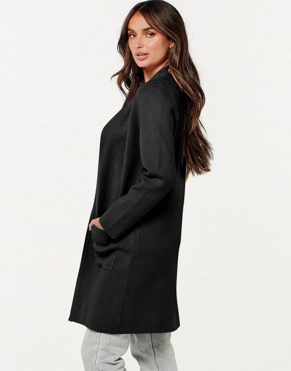 ANRABESS Women's Long Sleeve Open Front Cardigan Coat