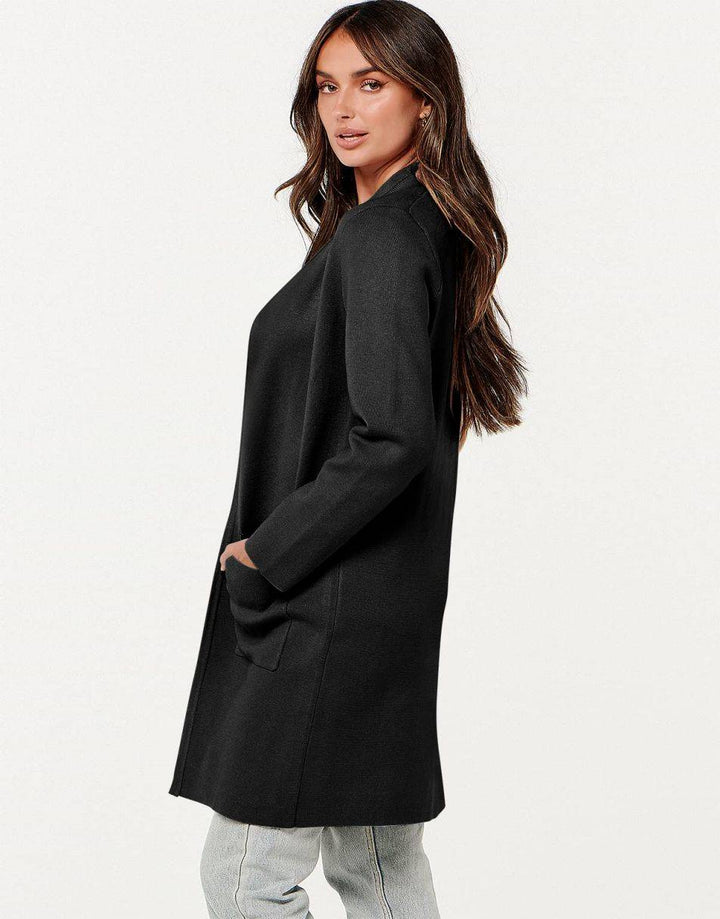 ANRABESS Women's Long Sleeve Open Front Cardigan Coat