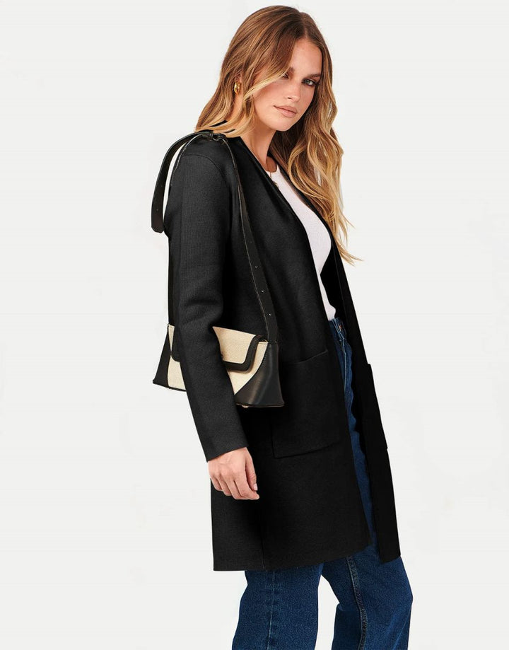 ANRABESS Women's Long Sleeve Open Front Cardigan Coat