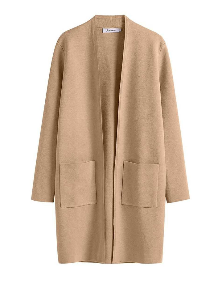 ANRABESS Women's Long Sleeve Open Front Cardigan Coat