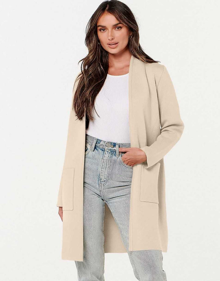 ANRABESS Women's Long Sleeve Open Front Cardigan Coat