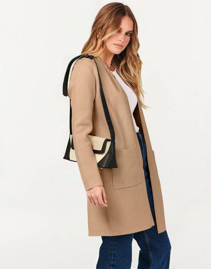 ANRABESS Women's Long Sleeve Open Front Cardigan Coat