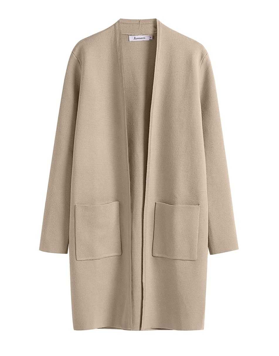 ANRABESS Women's Long Sleeve Open Front Cardigan Coat