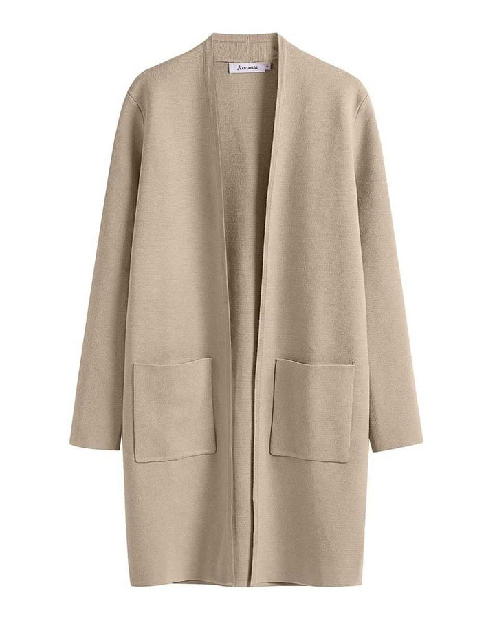 ANRABESS Women's Long Sleeve Open Front Cardigan Coat