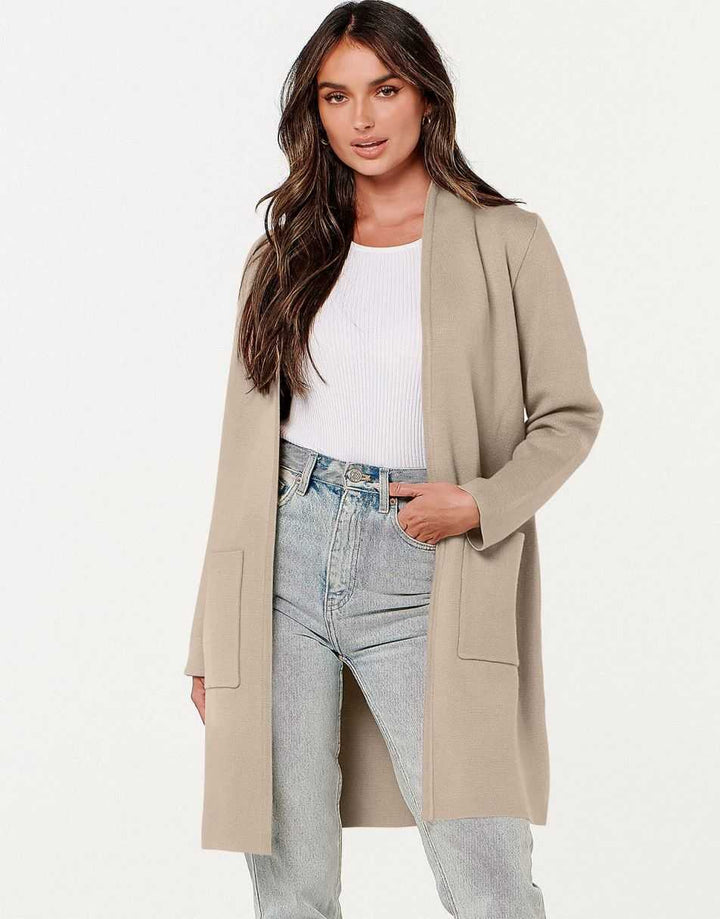ANRABESS Women's Long Sleeve Open Front Cardigan Coat