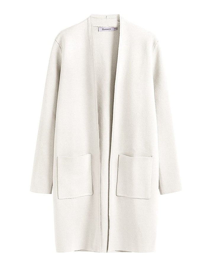 ANRABESS Women's Long Sleeve Open Front Cardigan Coat