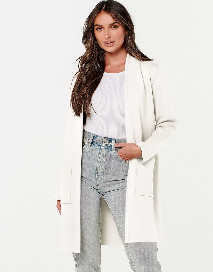ANRABESS Women's Long Sleeve Open Front Cardigan Coat