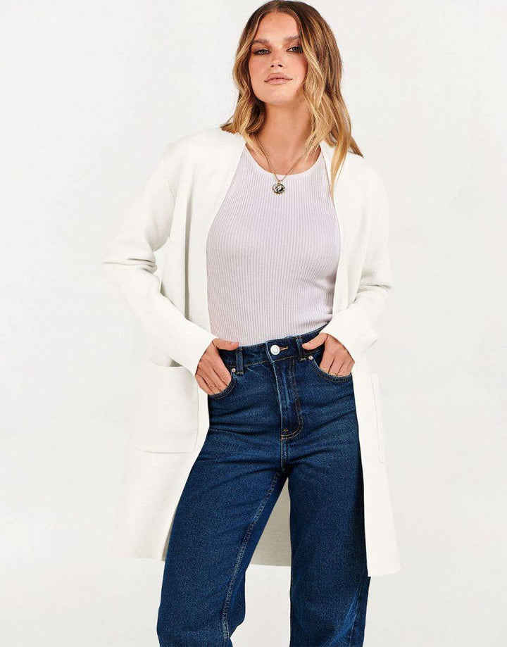 ANRABESS Women's Long Sleeve Open Front Cardigan Coat
