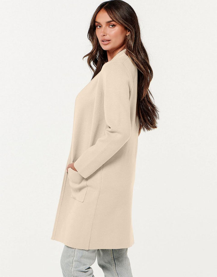 ANRABESS Women's Long Sleeve Open Front Cardigan Coat